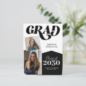 Moderne Foto Collage Typografie schwarzer Abschlus Ankündigungspostkarte (Stehend Vorderseite)