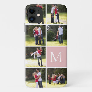 Moderne Foto-Collage und Monogramm-Rosa Case-Mate iPhone Hülle