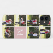 Moderne Foto-Collage und Monogramm-Rosa Case-Mate iPhone Hülle (Rückseite (Horizontal))