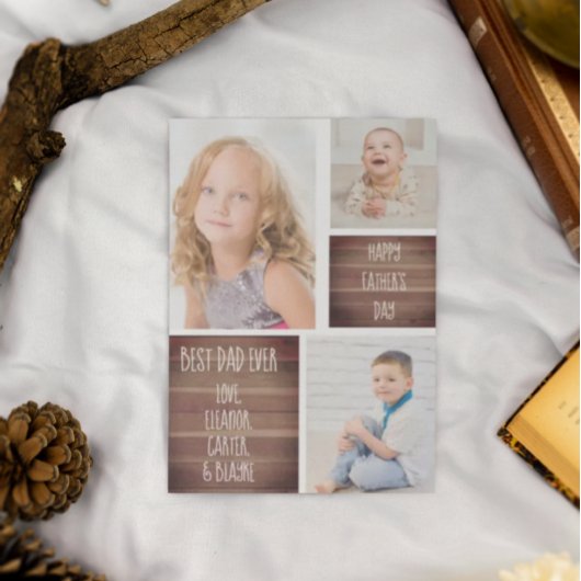 Moderne Foto Collage Vatertag Card Einladung