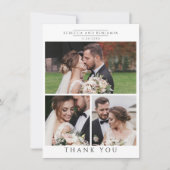 Moderne Foto Collage Wedding Dankeskarte (Vorderseite)