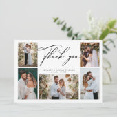 Moderne Foto Collage Wedding Dankeskarte (Stehend Vorderseite)