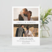 Moderne Foto Collage Wedding Einladung (Stehend Vorderseite)