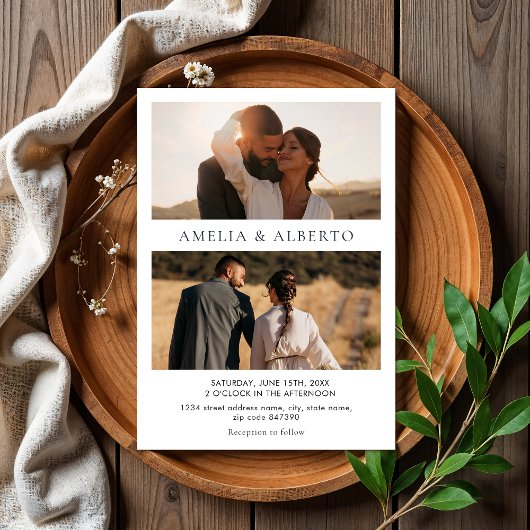 Moderne Foto Collage Wedding Einladung