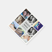 Moderne Foto Collage Wedding Napkins Serviette (Ecke)
