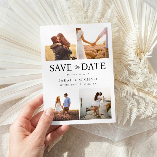 Moderne Foto Collage Wedding Save The Date