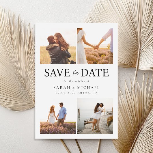 Moderne Foto Collage Wedding Save The Date