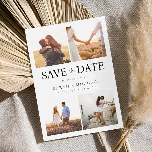 Moderne Foto Collage Wedding Save The Date