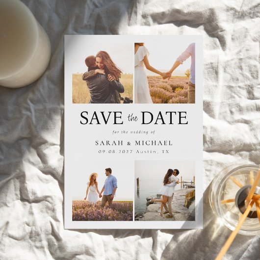 Moderne Foto Collage Wedding Save The Date