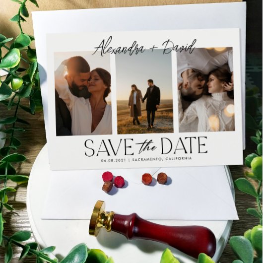 Moderne Foto Collage Wedding Save The Date