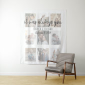 Moderne Foto Collage Wedding Wandteppich (Beispiel)