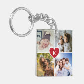 Moderne Foto-Collagen-kundenspezifisches rotes Schlüsselanhänger (Vorderseite links)