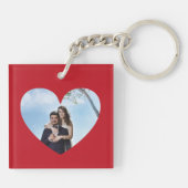 Moderne Foto-Collagen-kundenspezifisches rotes Schlüsselanhänger (Rückseite)