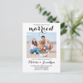 Moderne Foto Custom Pet Wedding Party Einladungspostkarte (Stehend Vorderseite)