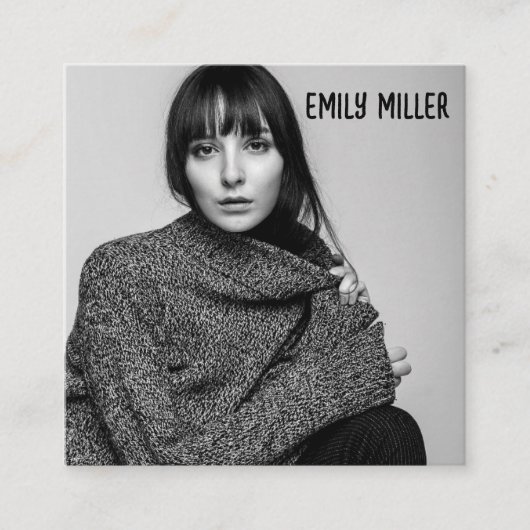 MODERNE FOTO CUSTOM SQUARE-GESCHÄFTSKARTE QUADRATISCHE VISITENKARTE (Vorderseite)