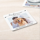 Moderne Foto Drinks auf Bar Haustier Hochzeit Rechteckiger Pappuntersetzer (angewinkelt)