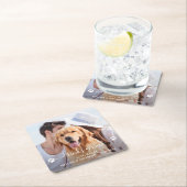 Moderne Foto Drinks auf mir Hund Lover Pet Hochzei Rechteckiger Pappuntersetzer (Vor Ort)