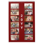 Moderne Foto-Dunkelrote Abdeckung Kalender (Titelbild)