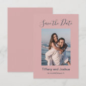 Moderne Foto Dusty Pink Save The Date (Vorne/Hinten)
