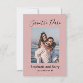Moderne Foto Dusty Pink Save The Date (Vorderseite)
