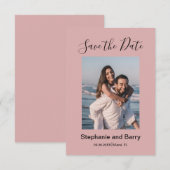 Moderne Foto Dusty Pink Save The Date (Vorne/Hinten)