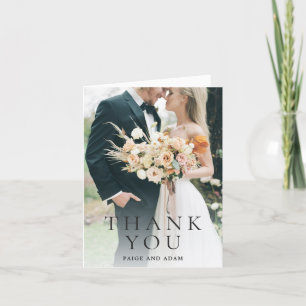 Moderne Foto-Editorial-Hochzeit Dankeskarte