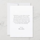 Moderne Foto-Editorial-Hochzeit Dankeskarte (Rückseite)