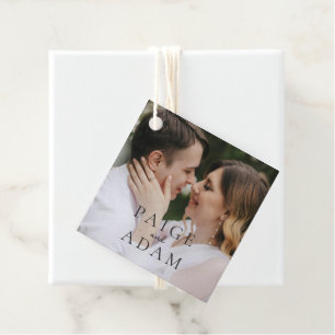 Moderne Foto-Editorial-Hochzeit Geschenkanhänger