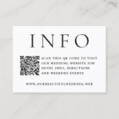 Moderne Foto-Editorial-QR-Code-Hochzeit Begleitkarte (Vorderseite)