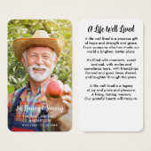 Moderne Foto Einfache Gedenkkarte Beerdigung Gebet (Vorne & Hinten)