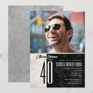 Moderne Foto-Einladung zum 40. Geburtstag für Männ Einladung