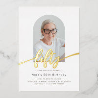 Moderne Foto-Einladung zum 50. Geburtstag mit Foli