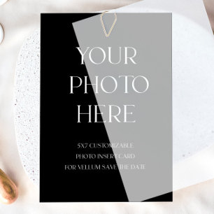 Moderne Foto-Einsteckkarte Save the Date für Vellu Einladung