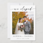 Moderne Foto Elopement-Ankündigungskarte Einladung (Vorderseite)