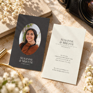Moderne Foto-Erdfarbene Elegante Fotostudio Visitenkarte