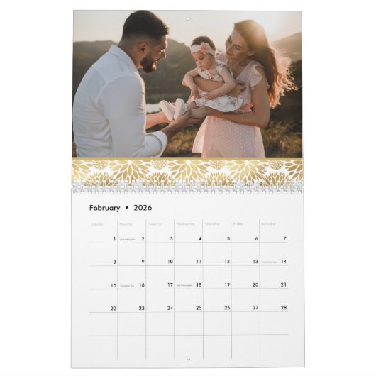 Moderne Foto Familie Elegante Olivenweg Kalender (Feb 2026)
