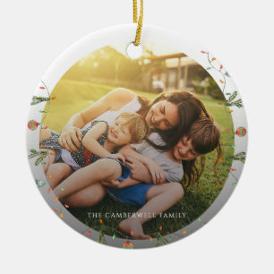 Moderne Foto-Familien-Weihnachts-Erinnerung Anfert Keramik Ornament