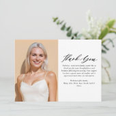 Moderne Foto-Feier/Beerdigung/Gedenkfeier Dankeskarte (Stehend Vorderseite)