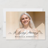 Moderne Foto-Feier/Beerdigung/Gedenkfeier Dankeskarte (Rückseite)