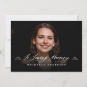 Moderne Foto-Feier/Beerdigung/Gedenkfeier Einladung (Rückseite)