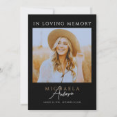 Moderne Foto-Feier/Beerdigung/Gedenkfeier Einladung (Rückseite)