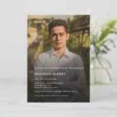 Moderne Foto-Feier Einladung (Stehend Vorderseite)