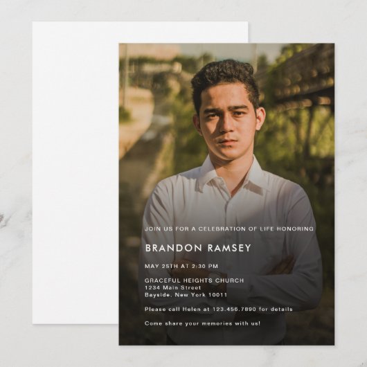 Moderne Foto-Feier Einladung (Vorne/Hinten)