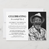 Moderne Foto-Feier zum Gedenken an die Beerdigung Einladung (Vorderseite)