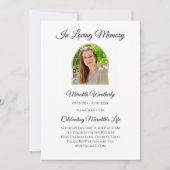 Moderne Foto-Feier zum Lebensdenkmal Einladung (Vorderseite)