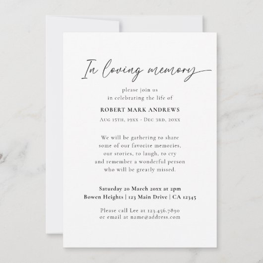 Moderne Foto-Feier zum Lebensgedanken Einladung (Rückseite)