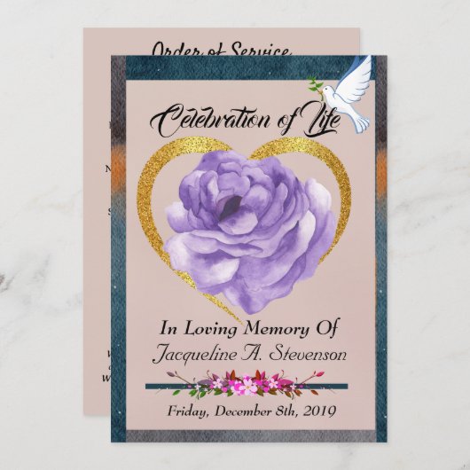 Moderne Foto-Feier zur Lebensordnung Programm (Vorne/Hinten)