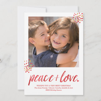 Moderne Foto-Ferienkarte für Liebe und Frieden Feiertagskarte