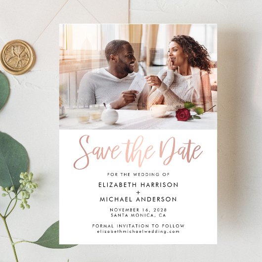 Moderne Foto Foil Ankündigung Datum freihalten