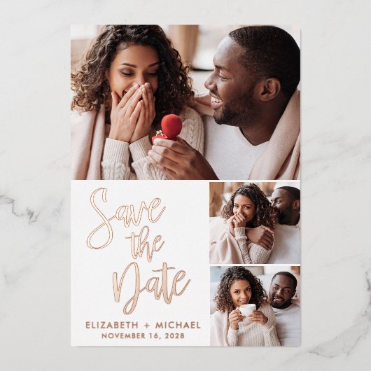 Moderne Foto Foil Ankündigung Datum freihalten (Vorderseite)